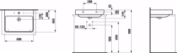 Bild von Laufen Pro S - Aufsatz-Waschtisch, 600 x 465 x 175, 400, LCC-weiss, 1 Hahnloch, Art.Nr. : H8169634001041