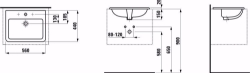 Bild von Laufen Pro S - Einbauwaschtisch von oben, 560 x 440 x 173, 000, weiss, 1 Hahnloch, Art.Nr. : H8189630001041