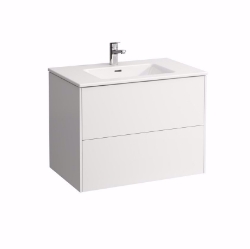 Bild von Laufen Pro S - Komplettset 800 mm, Waschtisch 'slim' mit Waschtischunterbau 'Base' mit 2 Schubladen, inkl. Schubladen-Ordnungssystem, 800 x 500 x 610, 261, weiss hochglanz, 1 Hahnloch, Art.Nr. : H8649612611041