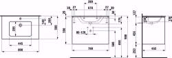 Bild von Laufen Pro S - Komplettset 800 mm, Waschtisch 'slim' mit Waschtischunterbau 'Base' mit 2 Schubladen, inkl. Schubladen-Ordnungssystem, 800 x 500 x 610, 261, weiss hochglanz, 1 Hahnloch, Art.Nr. : H8649612611041