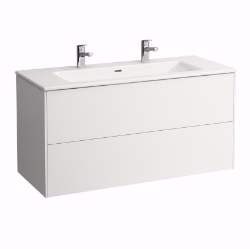 Bild von Laufen Pro S - Komplettset 1200 mm, Waschtisch 'slim' mit Waschtischunterbau 'Base' mit 2 Schubladen, inkl. Schubladen-Ordnungssystem, 1200 x 500 x 610, 260, weiss matt, 2 Hahnlöcher, Art.Nr. : H8649632601071