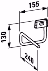 Bild von Laufen VAL - Handtuchhalter VAL links für WT H815285, 004 chrom, 155 x 240 x 130, Art.Nr. : H3812820040001