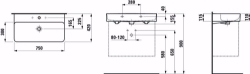Bild von Laufen VAL - Waschtisch VAL 75X42 LCC WS, 400 LCC-weiss, ohne Hahnloch, 750 x 420 x 115, Art.Nr. : H8102854001091