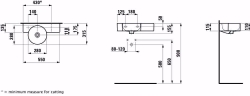 Bild von Laufen VAL - Handwaschbecken rund, Ablage rechts, schneidbar bis 430 mm, 000 weiss, 1 Hahnloch links, mit Überlauf, 550 x 315 x 155, Art.Nr. : H8152830008111