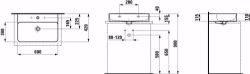 Bild von Laufen VAL - Aufsatz-Waschtisch, 757 weiss matt, 1 Hahnloch, 600 x 420 x 115, Art.Nr. : H8162837571041