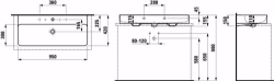 Bild von Laufen VAL - Aufsatz-Waschtisch, 400 LCC-weiss, 1 Hahnloch, 950 x 420 x 115, Art.Nr. : H8162874001041