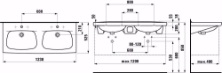 Bild von Laufen MODERNA R - Waschtisch unterbaufähig MODERNA R 123X53 PERGAMO, 049 perga, 1230 x 525 x 200, Art.Nr. : H8144680490001