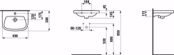 Bild von Laufen MODERNA R - Handwaschbecken MODERNA R 49X39 PERGAMO, 049 perga, ohne Hahnloch/ohne Überlauf, 490 x 390 x 155, Art.Nr. : H8155420491421