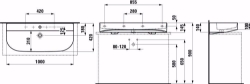 Bild von Laufen SONAR - Aufsatz-Waschtisch, 400 LCC-weiss, 2 Hahnlöcher, 1000 x 420 x 145, Art.Nr. : H8163474001071