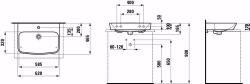 Bild von Laufen MODERNA R - Aufsatz-Waschtisch, 757 weiss matt, 1 Hahnloch, 625 x 470 x 170, Art.Nr. : H8165457571041