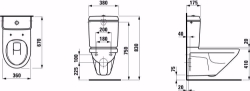 Bild von Laufen MODERNA R - Wand-WC 'rimless' für Spülkasten, Tiefspüler, ohne Spülrand, 049 perga, 670 x 360 x 340, Art.Nr. : H8205490490001