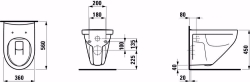 Bild von Laufen MODERNA R - Wand-WC 'rimless/comfort', Tiefspüler, ohne Spülrand, 000 weiss, 560 x 360 x 410, Art.Nr. : H8215460000001