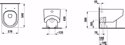 Bild von Laufen SONAR - Stand-WC 'rimless', Tiefspüler, ohne Spülrand, Abgang waagerecht/senkrecht, 000 weiss, 540 x 370 x 430, Art.Nr. : H8233410000001