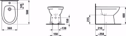 Bild von Laufen MODERNA R - Standbidet MODERNA R 56X36 MANHATT, 037 manha, 1 Hahnloch, 560 x 360 x 400, Art.Nr. : H8325420373021