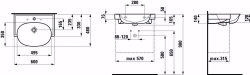 Bild von Laufen THE NEW CLASSIC - Waschtisch unterbaufähig NEWCLASSIC 60X48 WEISS, 000 weiss, 1 Hahnloch, 600 x 480 x 165, Art.Nr. : H8138530001041