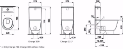 Bild von Laufen THE NEW CLASSIC - Stand-WC für aufgesetzten Spülkasten, Tiefspüler, spülrandlos, Abgang waagerecht oder senkrecht, 757 weiss matt, 700 x 370 x 440, Art.Nr. : H8248587570001