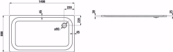 Bild von Laufen PLATINA - Duschwanne, rechteckig, Stahl emailliert (3,5 mm), extraflach (25 mm), 000 weiss, mit Schallschutz, 1400 x 800 x 25, Art.Nr. : H2150060000411