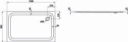 Bild von Laufen PLATINA - Duschwanne, rechteckig, Stahl emailliert (3,5 mm), extraflach (25 mm), 000 weiss, mit Schallschutz, 1400 x 900 x 25, Art.Nr. : H2150340000411