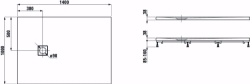 Bild von Laufen SOLUTIONS - Duschwanne, aus Verbundwerkstoff Marbond, rechteckig, Ablauf Seite, 035 sand, 1400 x 1000 x 42, Art.Nr. : H2134450350001