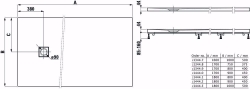 Bild von Laufen SOLUTIONS - Duschwanne, aus Verbundwerkstoff Marbond, rechteckig, Ablauf Seite, 000 weiss, 1700 x 900 x 44, Art.Nr. : H2144400000001