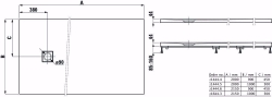 Bild von Laufen SOLUTIONS - Duschwanne, aus Verbundwerkstoff Marbond, rechteckig, Ablauf Seite, 035 sand, 2150 x 900 x 20, Art.Nr. : H2144460350001