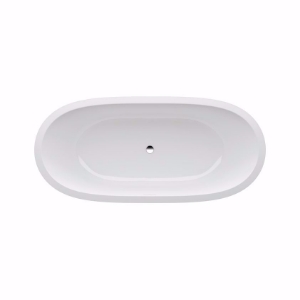 Bild von Laufen ALESSI ONE - Badewanne, aus Mineralgusswerkstoff Sentec, Einbauversion, mit Mittelablauf, mit Fussgestell, 000 weiss, mit LED Licht, 1998 x 998 x 960, Art.Nr. : H2459710006151