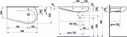 Bild von Laufen ALESSI ONE - Möbelwaschtisch, Ablage links, mit verdecktem Überlauf, inkl. Keramikabdeckung für Ablaufventil, 400 LCC-weiss, ohne Hahnloch, 900 x 500 x 165, Art.Nr. : H8149764001091