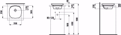 Bild von Laufen INO - Einbauwaschtisch von oben, 400 LCC-weiss, ohne Hahnloch, 350 x 365 x 150, Art.Nr. : H8173014001091