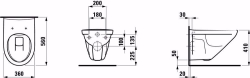 Bild von Laufen MODERNA R - Wand-WC rimless, Tiefspüler, ohne Spülrand, 000 weiss, 560 x 360 x 350, Art.Nr. : H8205420000001