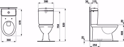 Bild von Laufen MODERNA R - Stand-WC für Spülkasten, Tiefspüler, mit Spülrand, Abgang S25 verdeckt, 000 weiss, 670 x 360 x 400, Art.Nr. : H8235420000001