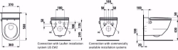 Bild von Laufen CLEANET NAVIA - Dusch-WC spülrandlos, wandhängend, Tiefspüler, inkl. WC-Sitz mit Deckel, abnehmbar, mit Absenkautomatik, 400 LCC-weiss, 800 x 600 x 550, Art.Nr. : H8206014000001