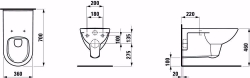 Bild von Laufen PRO LIBERTY - Wand-WC 'liberty', Tiefspüler, spülrandlos, barrierefrei, 000 weiss, 700 x 360 x 360, Art.Nr. : H8219540000001