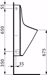 Bild von Laufen ANTERO - Absauge-Urinal, ohne HF-Urinalsteuerung, ohne Spezialabsaugesiphon für Ersatzbedarf, 000 weiss, 380 x 365 x 770, Art.Nr. : H8401510000001