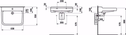 Bild von Laufen PRO LIBERTY - Waschtisch 'liberty', barrierefrei, 000 weiss, 1 Hahnloch, 650 x 550 x 160, Art.Nr. : H8119530001041