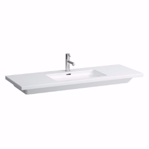 Bild von Laufen LIVING SQUARE - Waschtisch, schneidbar bis 650 mm, 000 weiss, ohne Hahnloch, 1300 x 480 x 115, Art.Nr. : H8164350001091