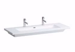 Bild von Laufen LIVING SQUARE - Waschtisch, auch als Doppelwaschtisch einsetzbar, 000 weiss, 1 Hahnloch, 1300 x 480 x 115, Art.Nr. : H8164360001041