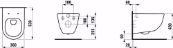 Bild von Laufen PRO - Wand-WC rimless, Tiefspüler, ohne Spülrand, 530 x 365 x 345,  000, weiss , Art.Nr. : H8209660000001