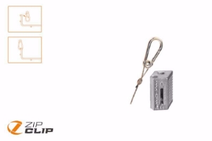 Bild von Zip-Clip SNAP-IT SEILAUFHANGUNG + KARABINERHAKEN 5 METER - BELASTUNG 90KG - 5 STUCK , Art.Nr. : ZIP-305S