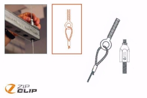 Bild von Zip-Clip STRUT-LOCK SEILAUFHÄNGUNG M8 MIT ÖSE 1 METER - BELASTUNG 45KG - 10 STÜCK , Art.Nr. : ZIP-251M8