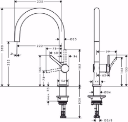 Bild von Hansgrohe Talis M54 Einhebel-Küchenmischer 220, 1jet, Mattschwarz , Art.Nr. : 72804670