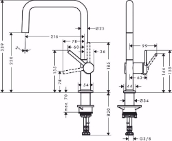 Bild von Hansgrohe Talis M54 Einhebel-Küchenmischer U 220, 1jet, Mattschwarz , Art.Nr. : 72806670