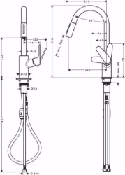 Bild von Hansgrohe Focus M41 Einhebel-Küchenmischer 240, Ausziehbrause, 2jet, Mattschwarz , Art.Nr. : 31815670