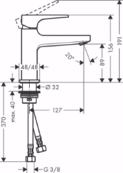 Bild von Hansgrohe Metropol Einhebel-Waschtischmischer 100 mit Hebelgriff und Push-Open Ablaufgarnitur für Handwaschbecken, Mattweiß , Art.Nr. : 32500700