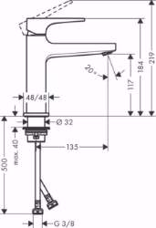 Bild von Hansgrohe Metropol Einhebel-Waschtischmischer 110 mit Hebelgriff und Push-Open Ablaufgarnitur, brushed bronze , Art.Nr. : 32507140