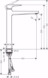 Bild von Hansgrohe Metropol Einhebel-Waschtischmischer 260 mit Hebelgriff und Push-Open Ablaufgarnitur, brushed black chrome , Art.Nr. : 32512340