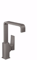 Bild von Hansgrohe Metropol Einhebel-Waschtischmischer 230 mit Hebelgriff, Schwenkauslauf und Push-Open Ablaufgarnitur, brushed black chrome , Art.Nr. : 32511340