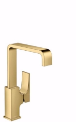 Bild von Hansgrohe Metropol Einhebel-Waschtischmischer 230 mit Hebelgriff, Schwenkauslauf und Push-Open Ablaufgarnitur, polished gold-optic , Art.Nr. : 32511990