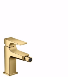 Bild von Hansgrohe Metropol Einhebel-Bidetmischer 100 mit Hebelgriff und Push-Open Ablaufgarnitur, polished gold-optic , Art.Nr. : 32520990