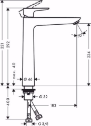 Bild von Hansgrohe Talis E Einhebel-Waschtischmischer 240 ohne Ablaufgarnitur, Mattweiß , Art.Nr. : 71717700