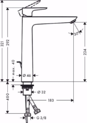 Bild von Hansgrohe Talis E Einhebel-Waschtischmischer 240 mit Zugstangen-Ablaufgarnitur, brushed bronze , Art.Nr. : 71716140